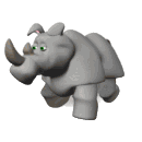 Gif animé rhinocéros marche